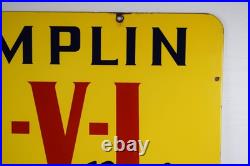 Champlin HI-V-I Motor Oil Double Sided Porcelain Sign 32 Inches Wide 20 Tall