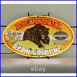 Collection of 4 Neon sign Gas Motor oil American Indian Musgo Bruin Buffalo lamp