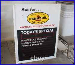 Date 1979 PENNZOIL MOTOR OIL Old Gas Station TODAY'S SPECIAL Tin Sign