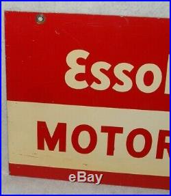 ESSO MOTOR OIL SIGN AUTHENTIC Essolube DOUBLE SIDED VTG 1940's