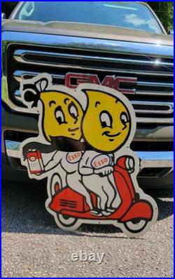 ESSO Two Stroke Motor Oil Vintage porcelain sign ESSO Two Stroke Motor Oil Vintage porcelain sign