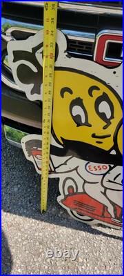 ESSO Two Stroke Motor Oil Vintage porcelain sign ESSO Two Stroke Motor Oil Vintage porcelain sign