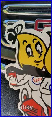 ESSO Two Stroke Motor Oil Vintage porcelain sign ESSO Two Stroke Motor Oil Vintage porcelain sign