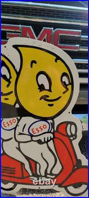 ESSO Two Stroke Motor Oil Vintage porcelain sign ESSO Two Stroke Motor Oil Vintage porcelain sign
