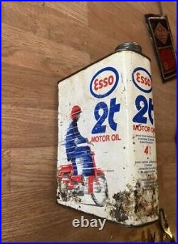 ESSo Original Vintage 1950s Esso motorcycle Motor Oil Flange Sign