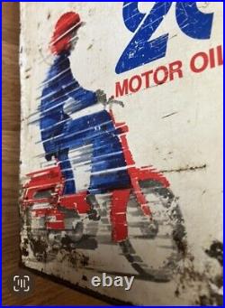 ESSo Original Vintage 1950s Esso motorcycle Motor Oil Flange Sign