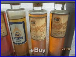 Early Gulf Gulfpride Aviation / Marine Motor Oil Bottle s Full
