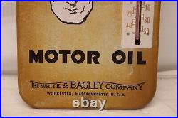 Early OILZUM Thermometer MOTOR OIL Sign Working RARE Race Drivers ADVERTISING