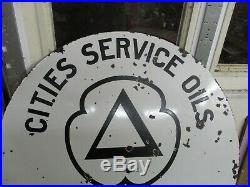 Early Original Cities Service Motor Oil Porcelain Sign