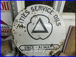 Early Original Cities Service Motor Oil Porcelain Sign