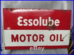 Early Original Essolube Motor Oil Metal Sign