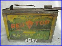 Early Original Red Top Motor Oil Half Gallon Slim Can
