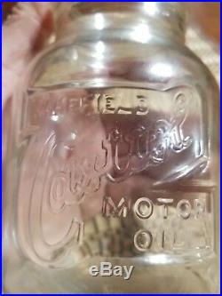 Early Original Wakefield Castrol Embossed Motor Oil Bottle With Original Spout