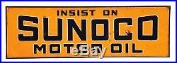 Early Tin Not PORCELAIN Insist On SUNOCO MOTOR OIL SIGN Very Rare