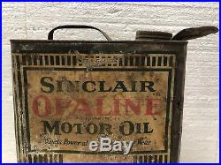 Early Vintage Sinclair Opaline Motor Oil 1 Gallon Can / Gas Oil / Sign / Soda