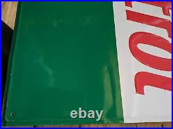 Embossed 1990s Castrol Motor Oil Genuine Tin Metal Sign 30x24