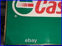 Embossed 1990s Castrol Motor Oil Genuine Tin Metal Sign 30x24