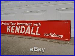 Embossed Tin Kendall Motor Oil Gas Station Garage Sign Auto Advert. 6ft