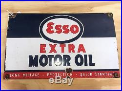 Esso Extra Motor Oil 8 Bottle Oil Rack Enamel Sign