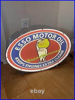 Esso Motor Oil Drop Boy Light Garage Vintage Petrol Sign