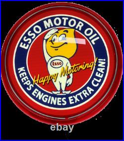 Esso Motor Oil LED Bar Lighting Wall Sign Light Button Man Cave Garage Gift