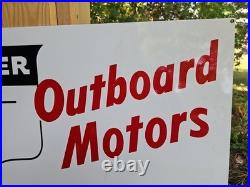 Giant Double-sided Vintage Oliver Outboard Motor Porcelain Sign Gas Oil 30 X 20 Giant Double-sided Vintage Oliver Outboard Motor Porcelain Sign Gas Oil 30 X 20