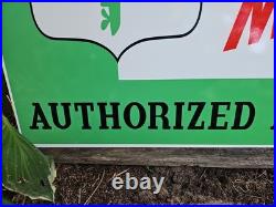 Giant Double-sided Vintage Oliver Outboard Motor Porcelain Sign Gas Oil 30 X 20 Giant Double-sided Vintage Oliver Outboard Motor Porcelain Sign Gas Oil 30 X 20