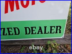 Giant Double-sided Vintage Oliver Outboard Motor Porcelain Sign Gas Oil 30 X 20 Giant Double-sided Vintage Oliver Outboard Motor Porcelain Sign Gas Oil 30 X 20