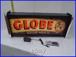 Globe Gasoline Motor Oil LED Display lighted sign lightbox Wall Hanging Light