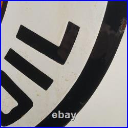 Gulf Enamel Sign Ø 50cm (19.7) Retro Motor Oil Collector Vintage Wall Decor