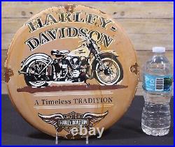 HARLEY-DAVIDSON PORCELAIN Timeless Tradition Motorcycles Motor Oil Round Sign