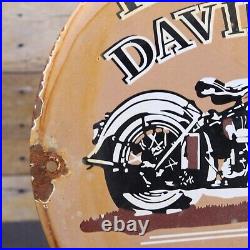 HARLEY-DAVIDSON PORCELAIN Timeless Tradition Motorcycles Motor Oil Round Sign