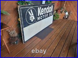 HUGE Vintage Kendall Motor Oil Sign Snedeker Oil Lewistown PA 72 x 36