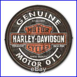 Harley-Davidson Genuine Motor Oil B&S Wooden Barrel End Sign BE-CCGPX5-HARL
