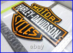 Harley Davidson Motor Cycles 19.5 Vintage Porcelain Sign Gas Mobile Motor Oil