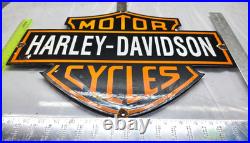 Harley Davidson Motor Cycles 19.5 Vintage Porcelain Sign Gas Mobile Motor Oil
