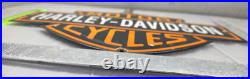 Harley Davidson Motor Cycles 19.5 Vintage Porcelain Sign Gas Mobile Motor Oil
