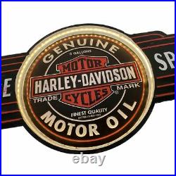 Harley Davidson Motor Oil Huge Embossed Light Up Led Tin Sign Bar Pub