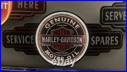 Harley Davidson Motor Oil Huge Embossed Light Up Led Tin Sign Bar Pub