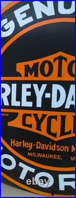 Harley Davidson Motor Oil porcelain Enamel Sign 30 x 30 Inches 1 Sided Harley Davidson Motor Oil porcelain Enamel Sign 30 x 30 Inches 1 Sided