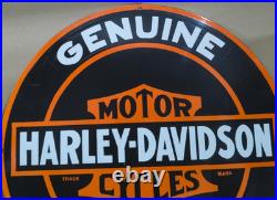 Harley Davidson Motor Oil porcelain Enamel Sign 30 x 30 Inches 1 Sided