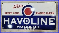 Havoline Motor Oil 48 X 24 Inches Enamel Sign