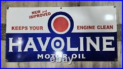 Havoline Motor Oil Porcelain Enamel Sign 48 X 24 Inches