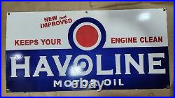 Havoline Motor Oil Porcelain Enamel Sign 48 X 24 Inches