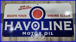 Havoline Motor Oil Porcelain Enamel Sign 48 X 24 Inches