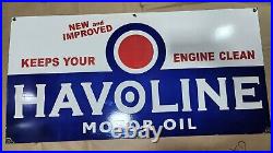 Havoline Motor Oil Porcelain Enamel Sign 48 X 24 Inches