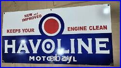 Havoline Motor Oil Porcelain Enamel Sign 48 X 24 Inches