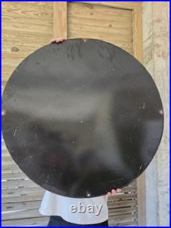 Huge Vintage Golden Shell Motor Oil Porcelain Sign Premium Lubricating Oil 30