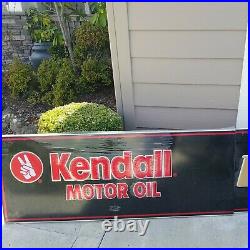 KENDALL MOTOR OIL Fast Lube EMBOSSED METAL ADVERTISING SIGN 10ft