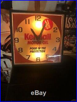 Kendall Motor Oil 15x15 Clock Works